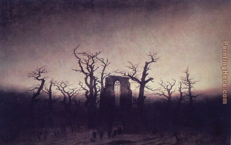 Abbey in an Oak Forest painting - Caspar David Friedrich Abbey in an Oak Forest art painting
